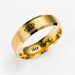 Maria King HIS QUEEN nemesacél arany színű gyűrű, 7 (WEN995)