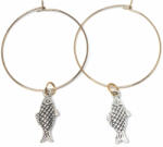 Maria King Ezüst színű Halacska karika fülbevaló arany színű karikával (STM-555-f-ka)