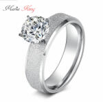 AZIZ Nemesacél gyűrű cirkónium kővel, ezüst színű, több méretben (180/90620155749735/2-7)