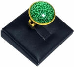Maria King Leopárd zöld üveglencsés gyűrű, választható arany és ezüst színben (STM-400-gy-21)