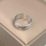 Maria King Ezüst színű Nemesacél divat gyűrű, állítható méret (WEN2721)