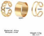 Maria King Három darabos gyűrű szett, arany színű (WEN65)
