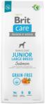 Brit Brit Care Dog Grain-Free Junior Large Храна за кучета, суха, за млади, от 3 месеца до 2 години, големи породи, над 25 кг, със сьомга, 12kg