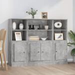 vidaXL Dulapuri înalte, 3 buc. , gri beton, lemn prelucrat (3185307) Comoda