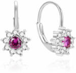 Beneto Csillogó ezüst fülbevaló cirkónium kővel AGUC1268DL