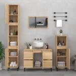 vidaXL Set mobilier de baie, 3 piese, stejar sonoma, lemn prelucrat (3185608)