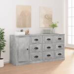 vidaXL Servante, 3 piese, gri beton, lemn prelucrat (3185291) Comoda