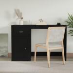 vidaXL Birou cu sertar, negru, 115x50x75 cm, lemn prelucrat (816473)
