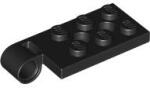 LEGO® 43045c11 - LEGO fekete zsanér lap felső rész pin csatlakozóval és két lyukkal, 2 x 4 méretű (43045c11)