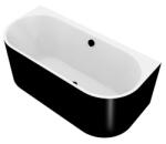 POLYSAN Sapho POLYSAN ASTRA DL MONOLITH 160x75x60cm aszimmetrikus kád, fekete/fehér 33611MDLB (33611MDLB)