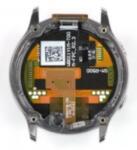 Samsung R500 Galaxy Watch Active előlap keret, lcd kijelző érintőpanellel ezüst, OEM gyári felújított