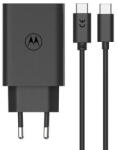 Motorola TurboPower 50W Duo USB-C, USB-A hálózati töltőfej, adapter + USB-C to USB-C töltőkábel, adatkábel 1m, fekete