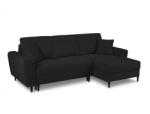 Micadoni Coltar extensibil Moghan, colt pe partea dreapta cu tapiterie boucle si picioare din lemn negru, negru (ColtarMoghan1set12) Canapea
