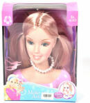 Magic Toys Fésülhető babafej barna hajjal gyöngy nyaklánccal (MKM612238)