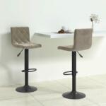 vidaXL Scaune de bar, 2 buc. , gri deschis, catifea (333731)