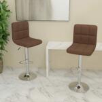 vidaXL Scaune de bar, 2 buc. , maro, material textil (334242)