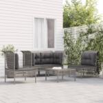 vidaXL Set mobilier de grădină cu perne, 5 piese, gri, poliratan (3187485) - vidaxl