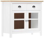 vidaXL Servantă Hill, alb, 90x40x80 cm, lemn masiv de pin (288942) Comoda