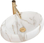 Rea Lavoar pe blat Rea Linda oval finisaj piatra lava mat 49 cm (5902557362684)