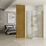 Rea Cabina de dus patrata Rea Hugo cu 2 usi batante 100x100 cm auriu periat (5902557376681)