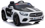 LeanToys Masina de Politie electrica, Mercedes SL500, pentru copii, cu telecomanda, 2 motoare, alb-negru, 4792 (566727)