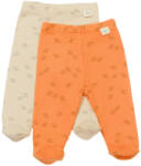 BabyCosy Set 2 pantalonasi cu botosei Printed, BabyCosy, 50% modal+50% bumbac, Stone/Apricot (Marime: 6-9 luni) (BC-CSYM11616-6) - esell