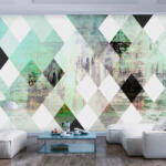 Artgeist Fotótapéta - Rhombic Chessboard (Green) 100x70