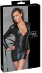 Cottelli Collection Bondage - Fényes, testre simuló ruha, kötözővel (fekete) (27178671021) - padlizsan