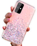 Samsung S22 Plus sequins glue glitter csillogós szilikon hátlap tok rózsaszín