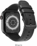Hoco Apple Watch Series1/2/3/4/5(42/44mm) WB18 Fenix bőrszíj, Fekete
