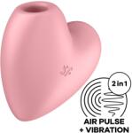 Satisfyer Stimulator Clitoris Cutie Heart Air Pulse Stimulator+Vibration, Silicon, USB, Roz Vibrator