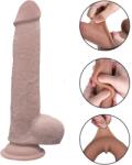 Mokko Toys Dildo Sam Sliding&Bendable, TPE Strat Dublu, Natural, 22.5 cm, Mokko Toys Dildo