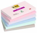 Post-it Blocnotes autoadeziv, 76x127 mm, 6x90 coli, 3M POSTIT "Super Sticky Soulful", mix de culori, 540 coli