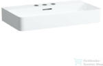 Laufen Val SaphirKeramik 75x42 cm-es csiszolt aljú mosdó 3 csaplyukkal, LCC Active bevonattal, fehér H816285A001081 (H816285A001081)