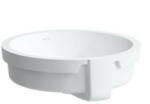 Laufen Living City alulról beépíthető kerámia mosdó 45x45, 5 cm csiszolt alsó felülettel, csaplyuk és túlfolyó nélkül, matt fehér H8134397571091 (H8134397571091)