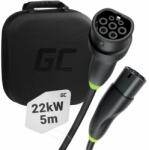 GreenCell Cablu de încărcare Green Cell Snap Type 2 EV 22 kW 5 m pentru Tesla Model 3 S X Y, VW ID. 3, ID. 4, ID. 5, Kia EV6, Audi E-Tron, Fiat 500e (EVKABGC01)