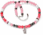Maria King Sassy Pink Kitty - Hegyikristály, jade és hematit ásvány nyaklánc Cicás charmmal vagy anélkül, dobozban (STM-as-249-L)