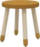 FLEXA Scaun din lemn fara spatar pentru copii mustar Dots (8210047110)