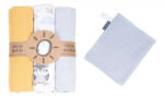 MT Textil MTT Textil pelenka 3 db + Mosdatókesztyű - Sárga - Fehér - bagoly és nyuszi