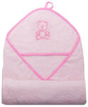 Stella fürdőlepedő hímzett 110x110 rózsaszín maci - babamarket
