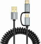 Choetech Кабел 2в1 Choetech, USB към USB-C / Micro USB, 1.2m, черен (XAC-0012-101BK)