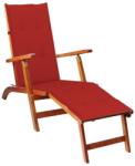 vidaXL Șezlong exterior, suport picioare și pernă, lemn masiv acacia (3064020) - comfy
