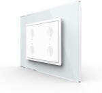 LIVOLO Intrerupator cap scara cruce cvadruplu cu touch integrat 3M, standard italian cu rama sticla (VL-FC4S-P9E-3WP)
