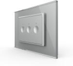 LIVOLO Intrerupator triplu cu touch integrat 3M, standard italian cu rama sticla (VL-FC3-P9E-3IP)
