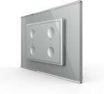 LIVOLO Intrerupator cap scara cruce cvadruplu cu touch integrat 3M, standard italian cu rama sticla (VL-FC4S-P9E-3IP)