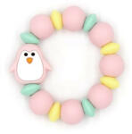  Mimijo Szilikon rágóka karkötő - rózsaszín pingvin