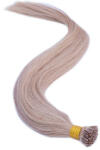 HairExtensionShop Keratinos I-TIP Emberi Póthaj Mikró Gyűrűzéshez Világos Aranyszőke 40cm (Szín #18) (RIT4018)