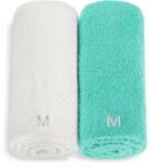 MAKEUP Set prosoape de față, alb și turcoaz Twins - MAKEUP Face Towel Set Turquoise + White 2 buc Prosop