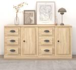 vidaXL Servante, 2 piese, stejar sonoma, lemn prelucrat (3185226) Comoda