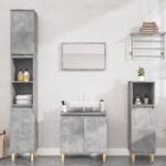 vidaXL Set mobilier de baie, 3 piese, gri beton, lemn compozit (3185585)